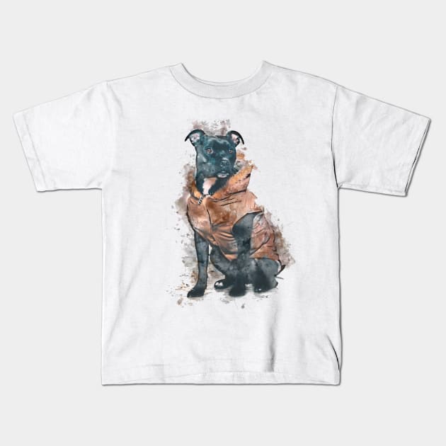 Staffordshire Terrier Kids T-Shirt by soondoock